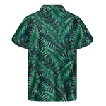 Watercolor Tropical Leaf Pattern Print Men's Short Sleeve Shirt