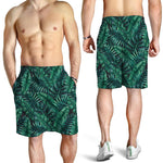 Watercolor Tropical Leaf Pattern Print Men's Shorts