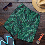 Watercolor Tropical Leaf Pattern Print Men's Shorts