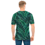 Watercolor Tropical Leaf Pattern Print Men's T-Shirt