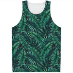 Watercolor Tropical Leaf Pattern Print Men's Tank Top