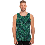 Watercolor Tropical Leaf Pattern Print Men's Tank Top
