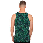 Watercolor Tropical Leaf Pattern Print Men's Tank Top