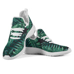 Watercolor Tropical Leaf Pattern Print Mesh Knit Shoes GearFrost