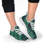 Watercolor Tropical Leaf Pattern Print Mesh Knit Shoes GearFrost
