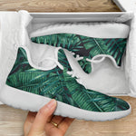 Watercolor Tropical Leaf Pattern Print Mesh Knit Shoes GearFrost