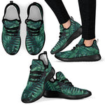 Watercolor Tropical Leaf Pattern Print Mesh Knit Shoes GearFrost