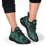 Watercolor Tropical Leaf Pattern Print Mesh Knit Shoes GearFrost