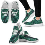 Watercolor Tropical Leaf Pattern Print Mesh Knit Shoes GearFrost