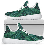 Watercolor Tropical Leaf Pattern Print Mesh Knit Shoes GearFrost