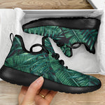 Watercolor Tropical Leaf Pattern Print Mesh Knit Shoes GearFrost