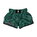 Watercolor Tropical Leaf Pattern Print Muay Thai Boxing Shorts