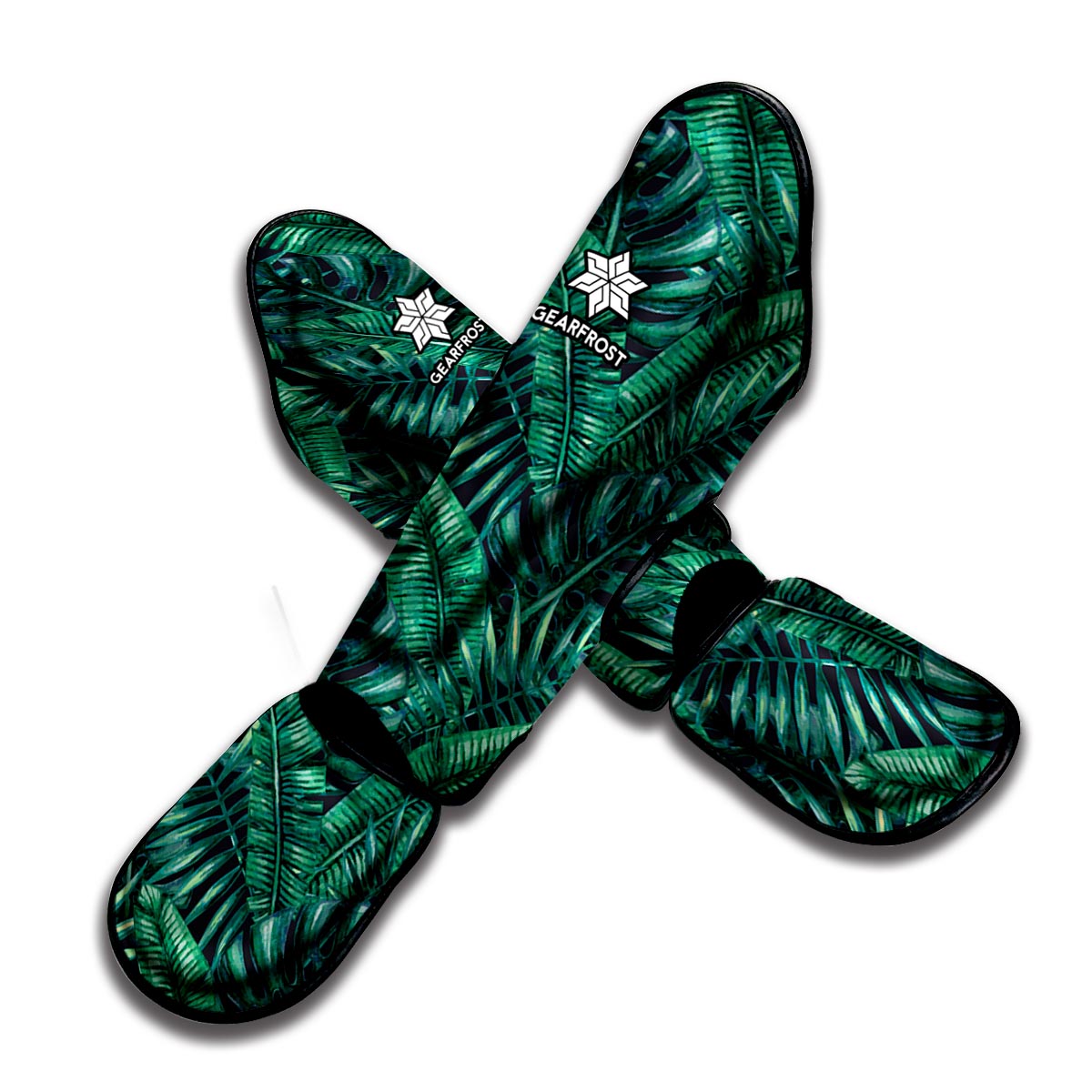 Watercolor Tropical Leaf Pattern Print Muay Thai Shin Guard