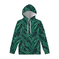 Watercolor Tropical Leaf Pattern Print Pullover Hoodie