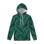 Watercolor Tropical Leaf Pattern Print Pullover Hoodie
