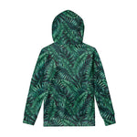 Watercolor Tropical Leaf Pattern Print Pullover Hoodie