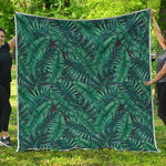 Watercolor Tropical Leaf Pattern Print Quilt