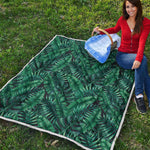 Watercolor Tropical Leaf Pattern Print Quilt