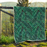 Watercolor Tropical Leaf Pattern Print Quilt