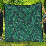 Watercolor Tropical Leaf Pattern Print Quilt