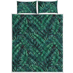 Watercolor Tropical Leaf Pattern Print Quilt Bed Set