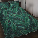Watercolor Tropical Leaf Pattern Print Quilt Bed Set