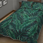 Watercolor Tropical Leaf Pattern Print Quilt Bed Set