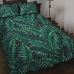 Watercolor Tropical Leaf Pattern Print Quilt Bed Set