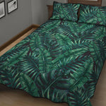 Watercolor Tropical Leaf Pattern Print Quilt Bed Set