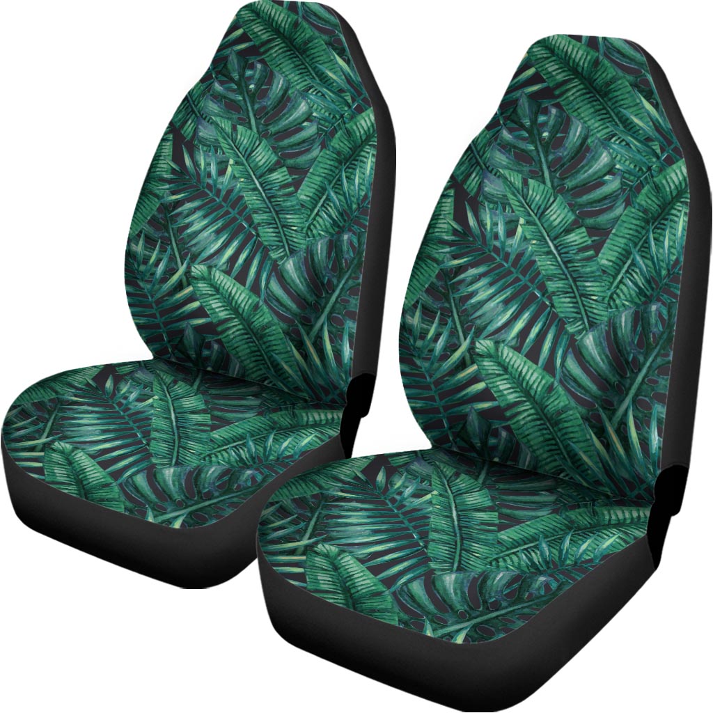 Watercolor Tropical Leaf Pattern Print Universal Fit Car Seat Covers