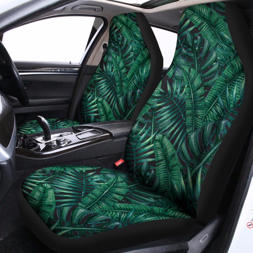 Watercolor Tropical Leaf Pattern Print Universal Fit Car Seat Covers