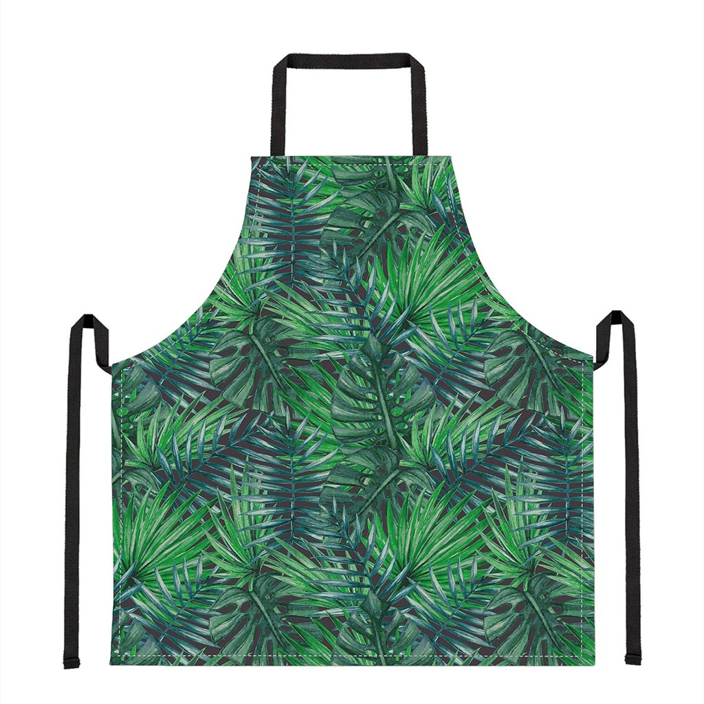 Watercolor Tropical Leaves Pattern Print Apron