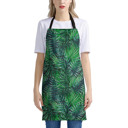 Watercolor Tropical Leaves Pattern Print Apron