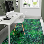 Watercolor Tropical Leaves Pattern Print Area Rug GearFrost