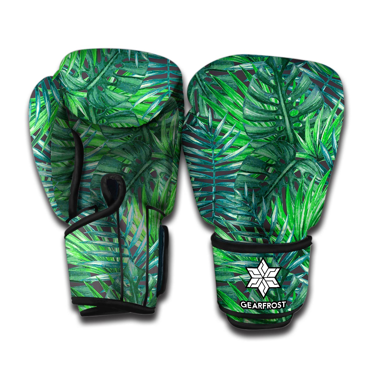 Watercolor Tropical Leaves Pattern Print Boxing Gloves