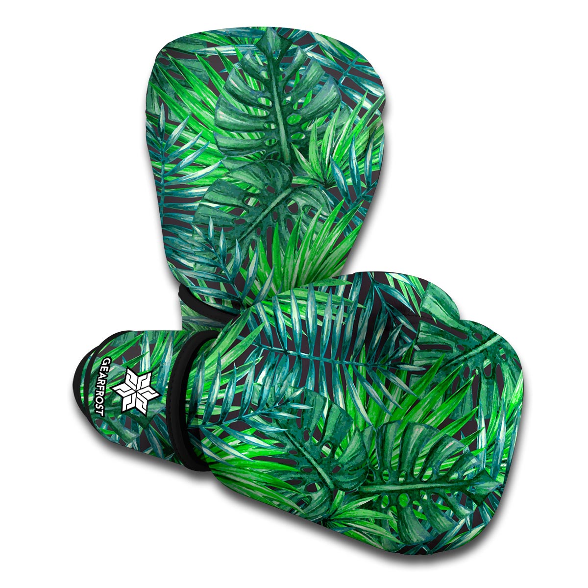 Watercolor Tropical Leaves Pattern Print Boxing Gloves