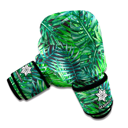 Watercolor Tropical Leaves Pattern Print Boxing Gloves