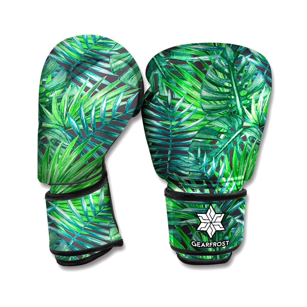 Watercolor Tropical Leaves Pattern Print Boxing Gloves