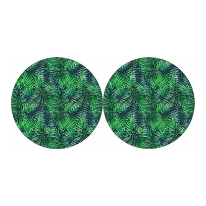 Watercolor Tropical Leaves Pattern Print Car Coasters