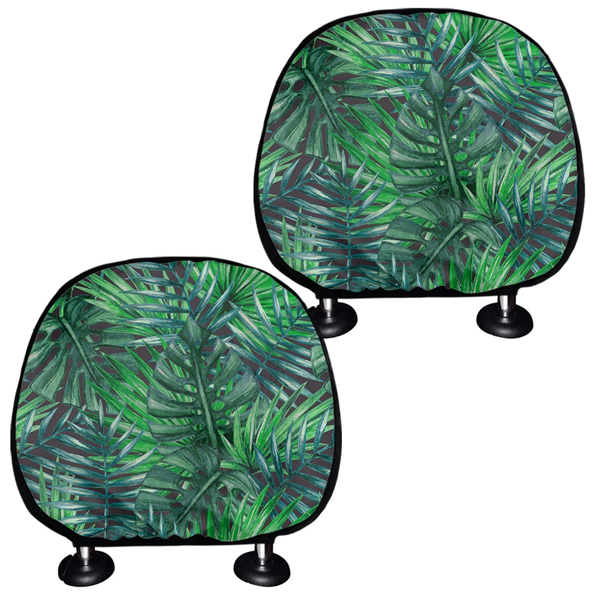 Watercolor Tropical Leaves Pattern Print Car Headrest Covers