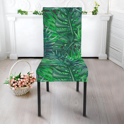 Watercolor Tropical Leaves Pattern Print Dining Chair Slipcover