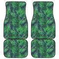 Watercolor Tropical Leaves Pattern Print Front and Back Car Floor Mats