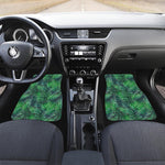 Watercolor Tropical Leaves Pattern Print Front and Back Car Floor Mats