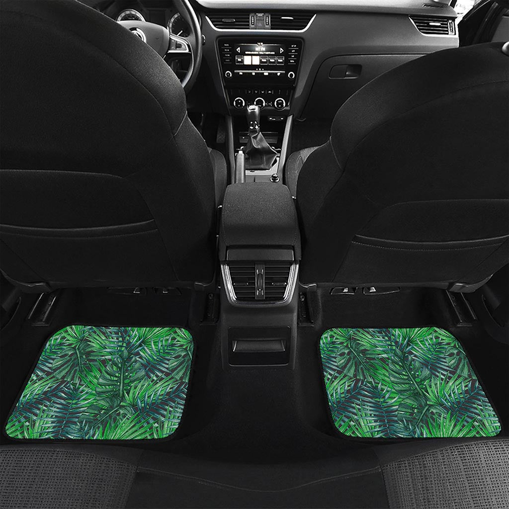Watercolor Tropical Leaves Pattern Print Front and Back Car Floor Mats