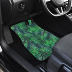 Watercolor Tropical Leaves Pattern Print Front and Back Car Floor Mats