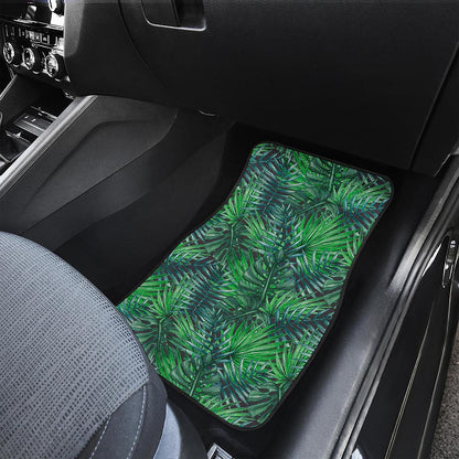 Watercolor Tropical Leaves Pattern Print Front and Back Car Floor Mats