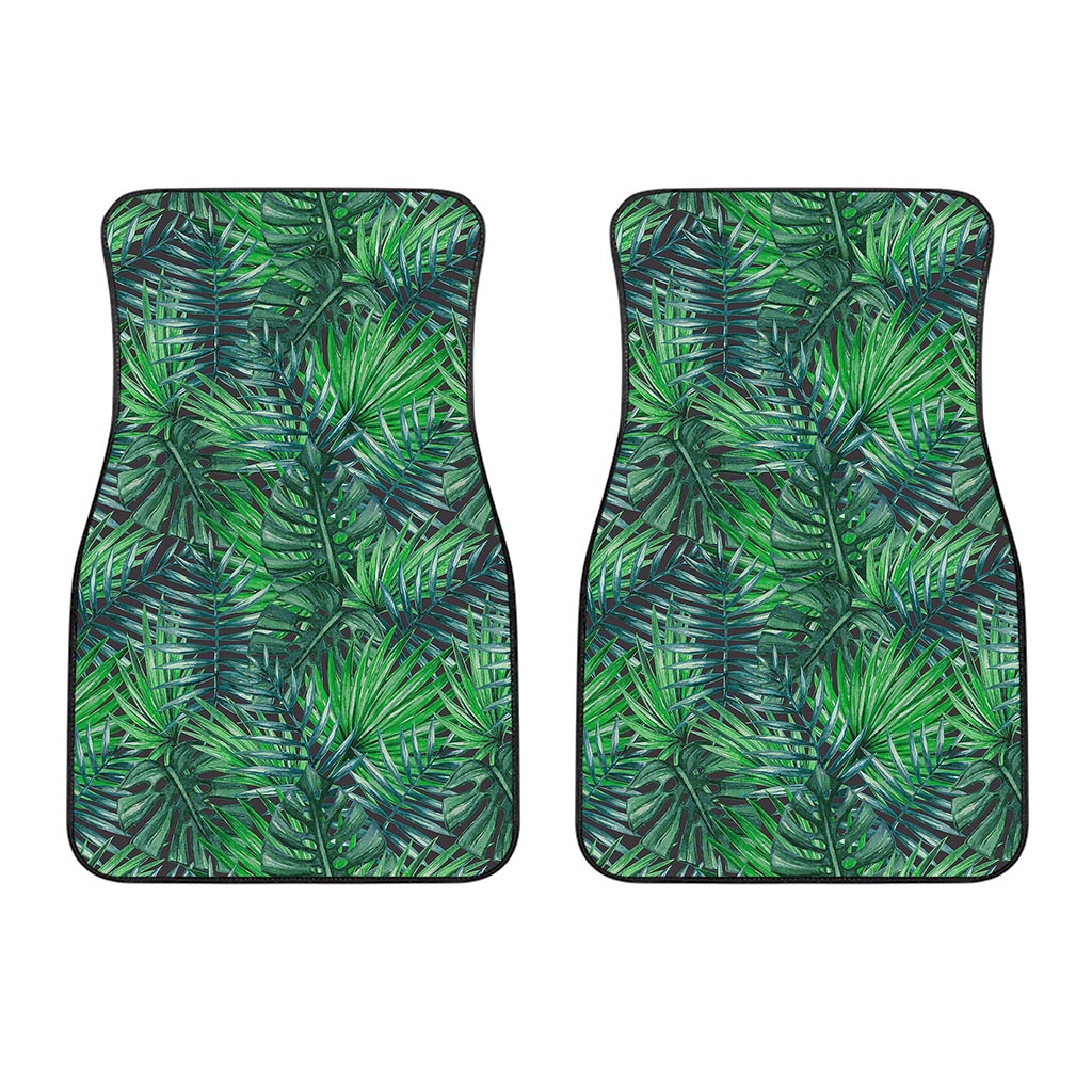 Watercolor Tropical Leaves Pattern Print Front Car Floor Mats
