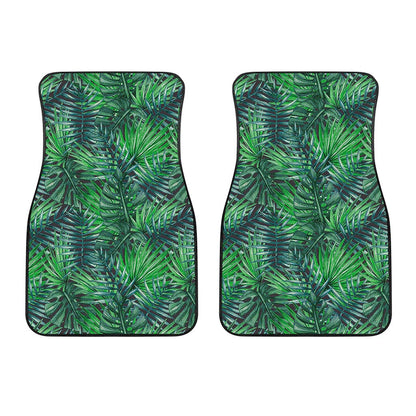 Watercolor Tropical Leaves Pattern Print Front Car Floor Mats