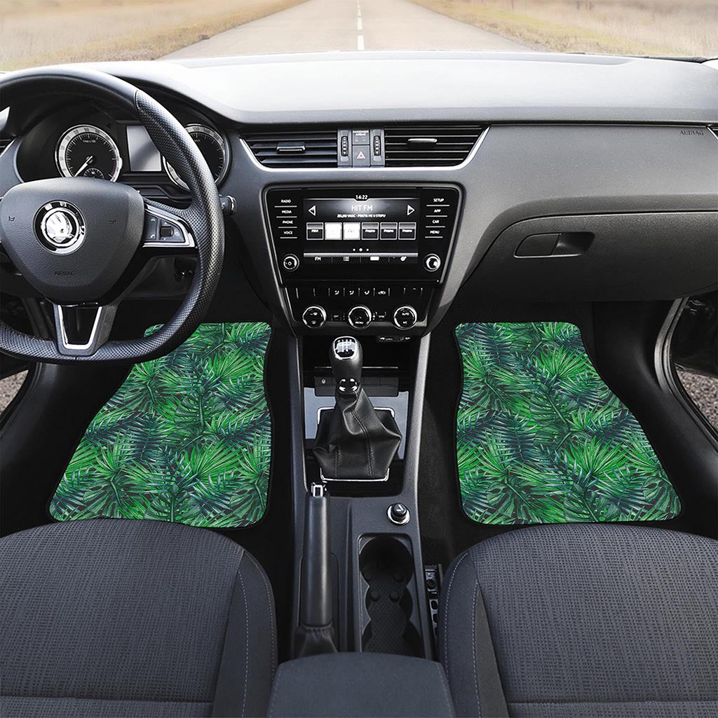 Watercolor Tropical Leaves Pattern Print Front Car Floor Mats