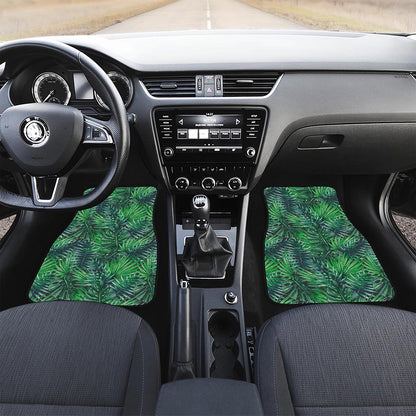 Watercolor Tropical Leaves Pattern Print Front Car Floor Mats